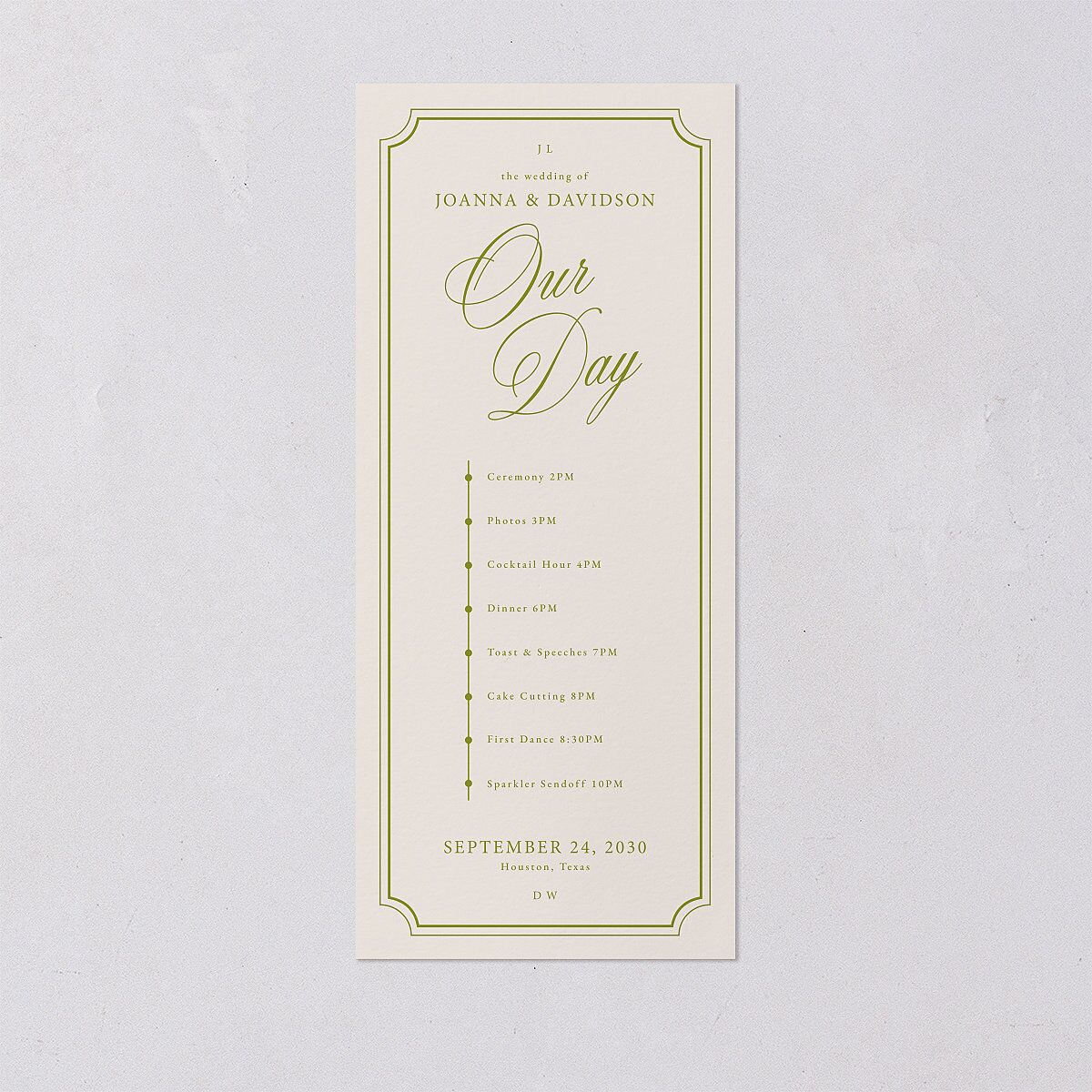 We're Getting Married Wedding Programs Deep Olive Signature