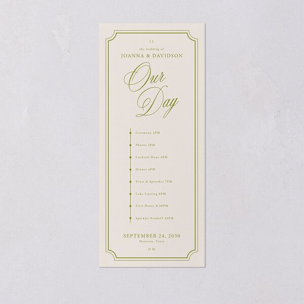 We're Getting Married Wedding Programs Deep Olive Signature