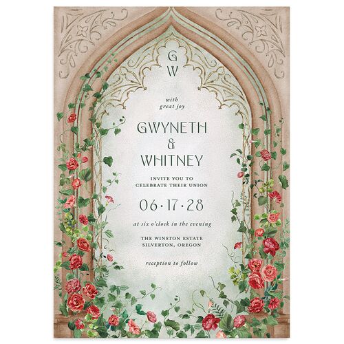 Fairytale Garden Wedding Invitations Ruby Signature Blank No Standard