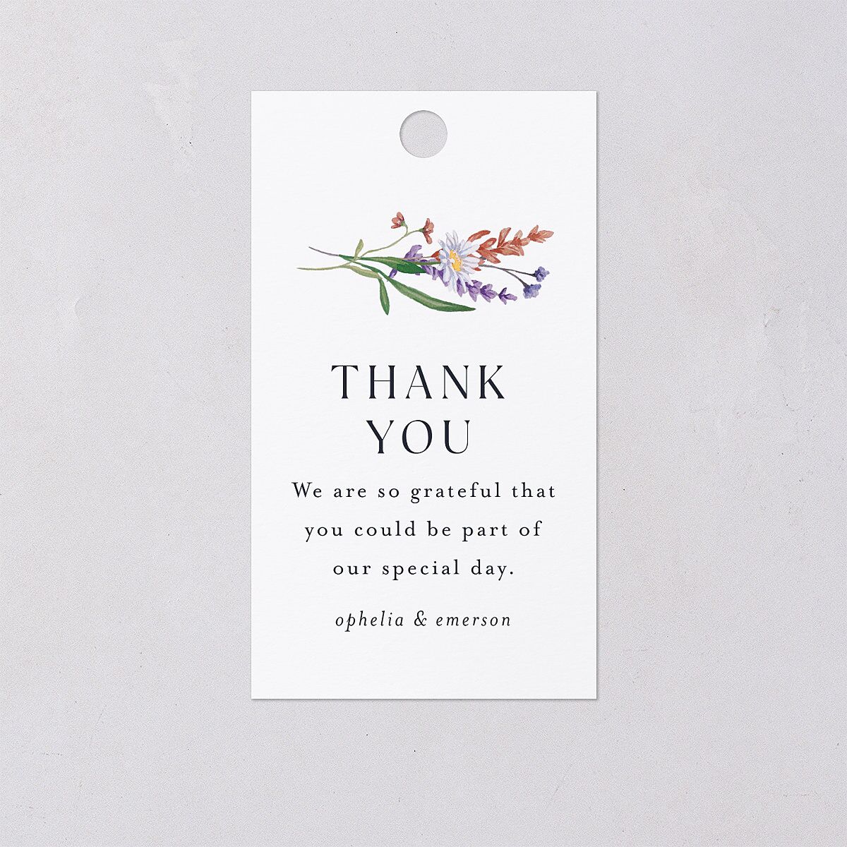 Mountain Wildflowers Favor Gift Tags Dusty Blue Signature