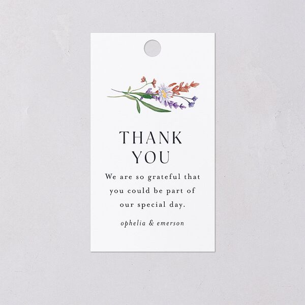 Mountain Wildflowers Favor Gift Tags Dusty Blue Signature