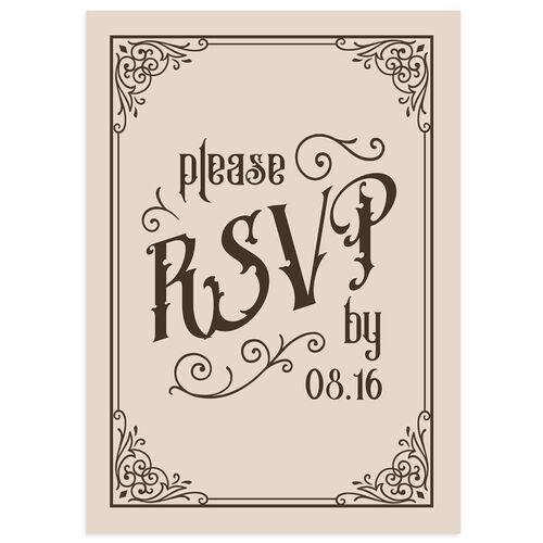 Western Gothic Wedding Response Cards Deep Bronze Signature Standard