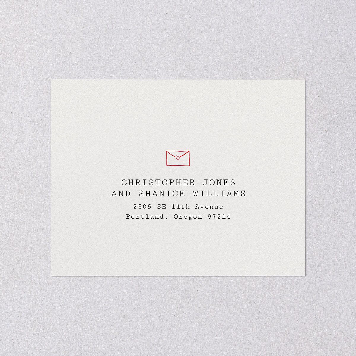 DIY Crafty Photo All-in-One Wedding Invitations Ruby Signature Light Both Recipient and Return Addresses No