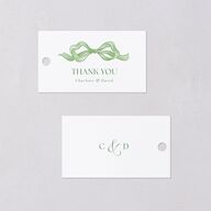 Vintage Bow Favor Gift Tags Jewel Green Signature