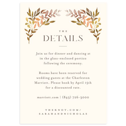 Greenery Altar Wedding Event Detail Cards Driftwood Signature Standard