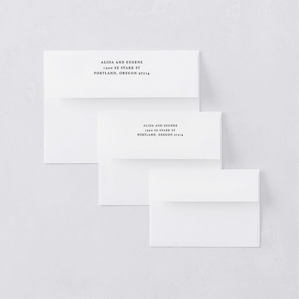 Pressed Flowers Rehearsal Dinner Invitation Envelopes White Regency Blue Both Recipient and Return Addresses Signature Standard