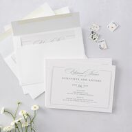 Elegant Photograph Rehearsal Dinner Invitations Dusty Blue Signature Blank Standard