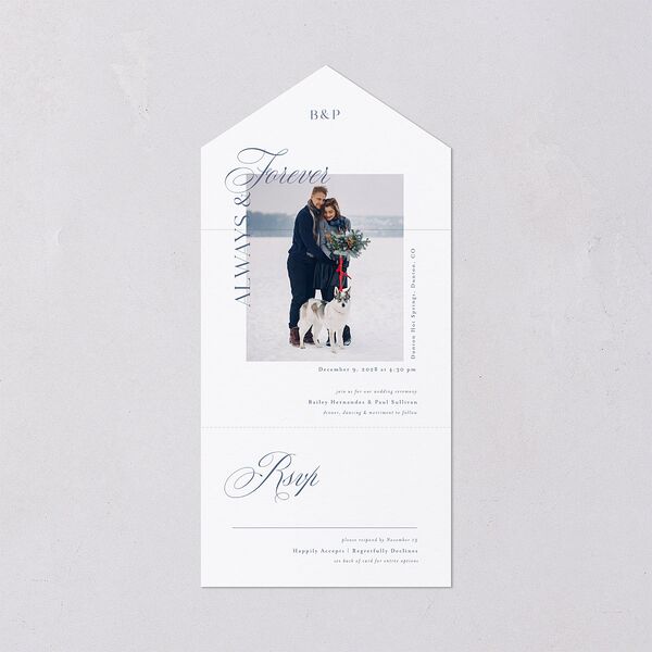 Eternal Love All-in-One Wedding Invitations Cruise Signature Light Both Recipient and Return Addresses