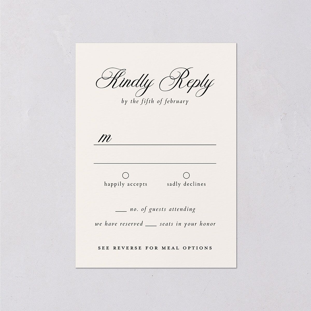Traditionally Classic Wedding Response Cards Sand Signature Standard