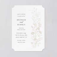 Gilded Wildflower Bridal Shower Invitations Pure White Signature Blank
