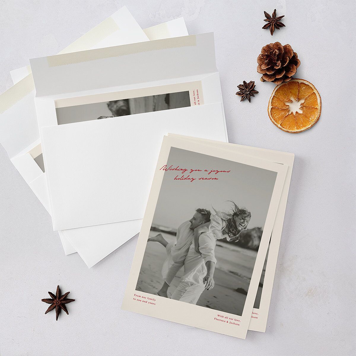 Vintage Film Holiday Holiday Cards Ruby Signature Blank Portrait Standard