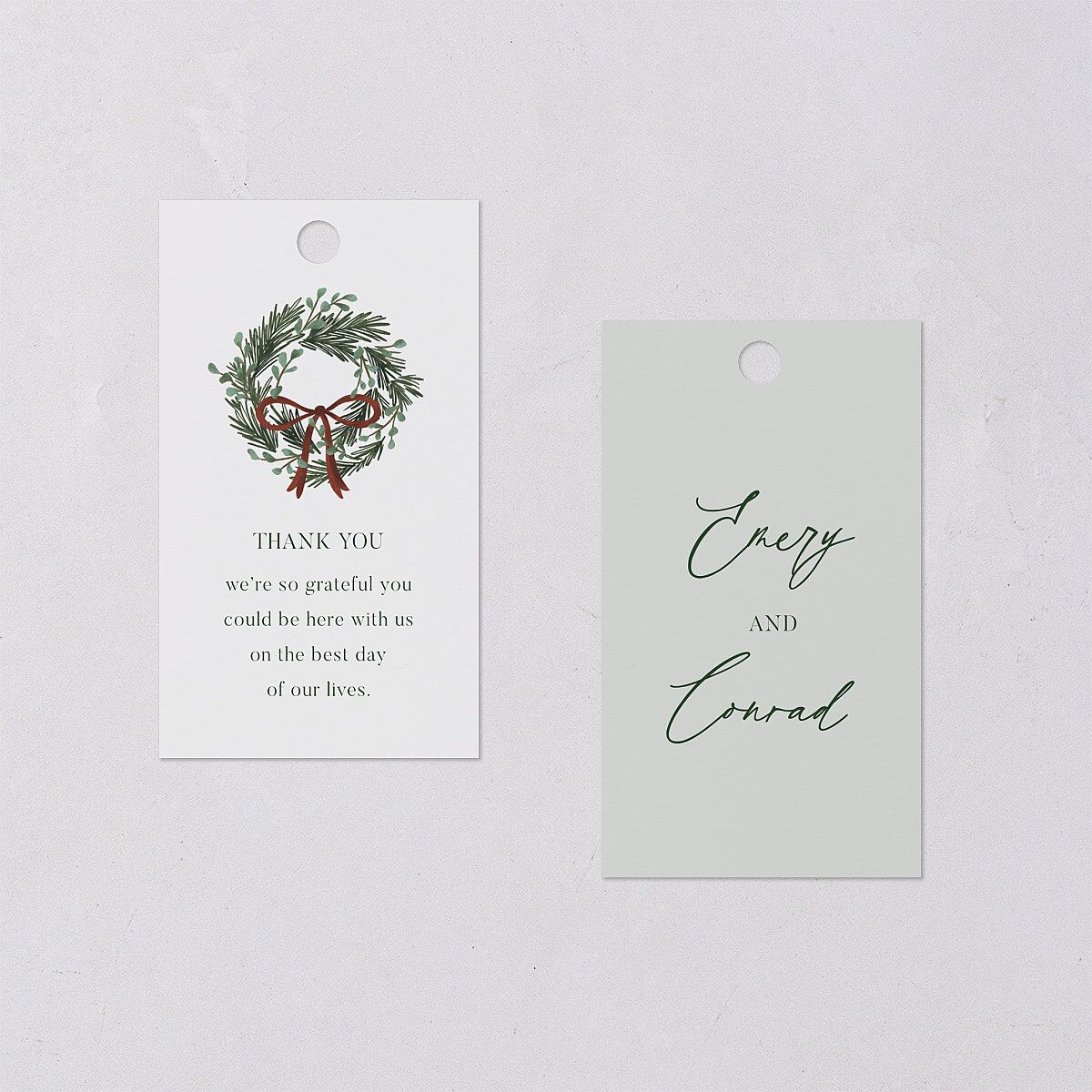 Festive Garland Favor Gift Tags Hunter Green Signature
