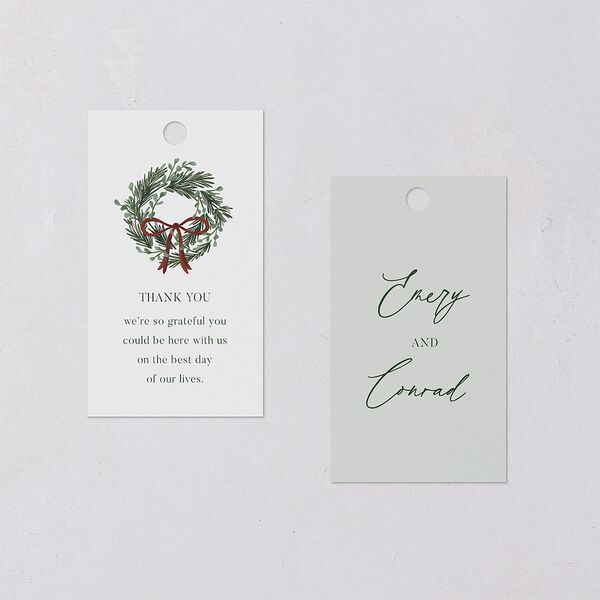 Festive Garland Favor Gift Tags Hunter Green Signature