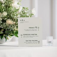 Hand Drawn Recipe Bar Bended Tabletop Sign X-small Dark Camo Standard Plastic XS Tabletop Bar