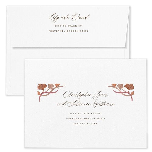 Indian Majestic Legacy Elephants Dinner Invitation Envelopes White Saddle Both Recipient and Return Addresses Signature Standard