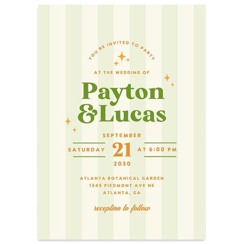Colorful Retro Stripes Wedding Invitations Sea Foam Signature Blank No Standard