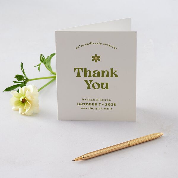 Simple Retro Daisy Thank You Cards Meadow