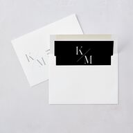 Monogram Slant Wedding Invitations Licorice Signature Blank No Standard