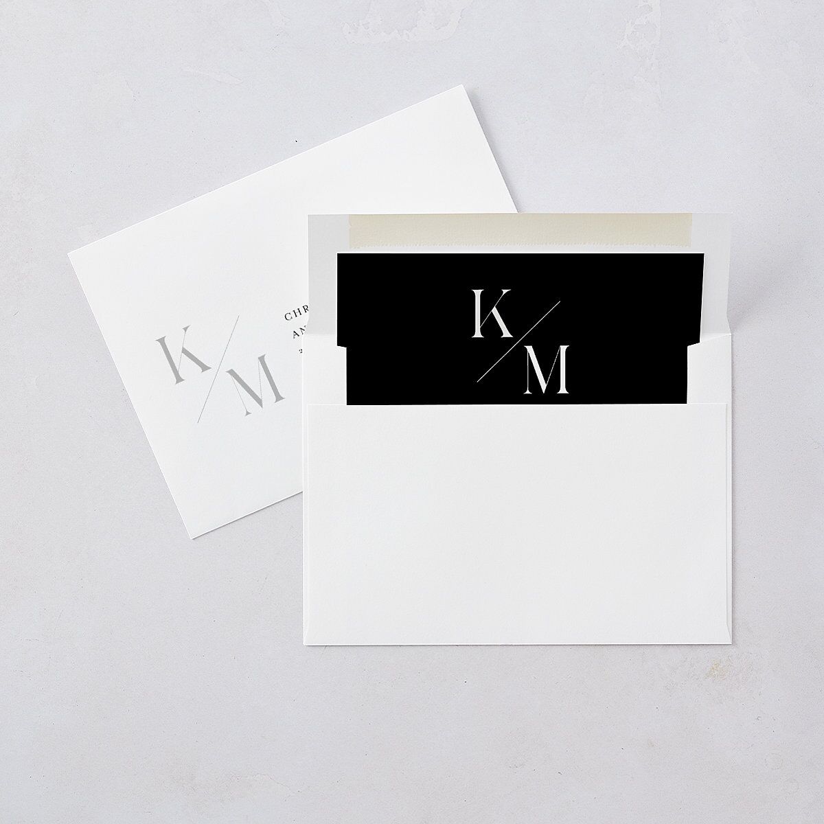 Monogram Slant Wedding Invitations — view 7