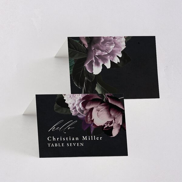 Modern Rose Place Cards Plum Signature