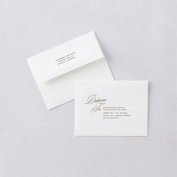 Vintage Metropolitan Photo Save the Date Petite Card Envelopes White Citrus Both Recipient and Return Addresses Signature Standard