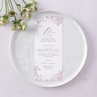 Monochrome Blooms Menus Gold Sheer Lilac Signature