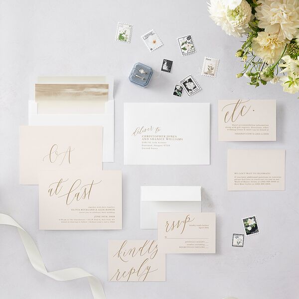 At Last Wedding Invitations Linen Signature Blank No Standard