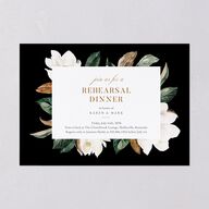 Southern Magnolia Rehearsal Dinner Invitations Midnight Signature Blank Standard