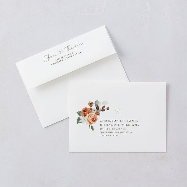 Eucalyptus Bouquet Wedding Invitations Terracotta Signature Blank No Standard