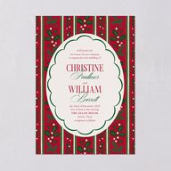 Elegant Vintage Christmas Wedding Invitations Jewel Red Signature Blank No Standard
