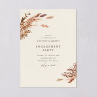 Soft Pampas Botanical Engagement Party Invitations Sepia Signature Blank Standard