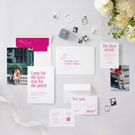 Stay For The Party Wedding Invitations Hot Pink Signature Blank No Standard