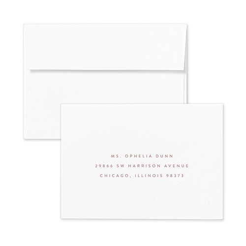 Watercolor Crest Wedding Response Card Standard Envelopes Terracotta Rose Quartz Return Address Signature Standard