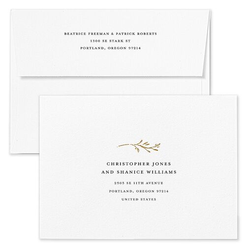 Rustic Setting Wedding Invitation Envelopes Terracotta Driftwood Both Recipient and Return Addresses Standard Signature