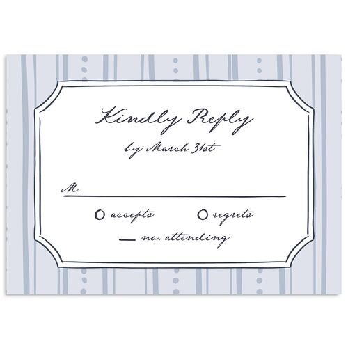 Vintage Candelabra with Bow Wedding Response Cards Ocean Signature Standard