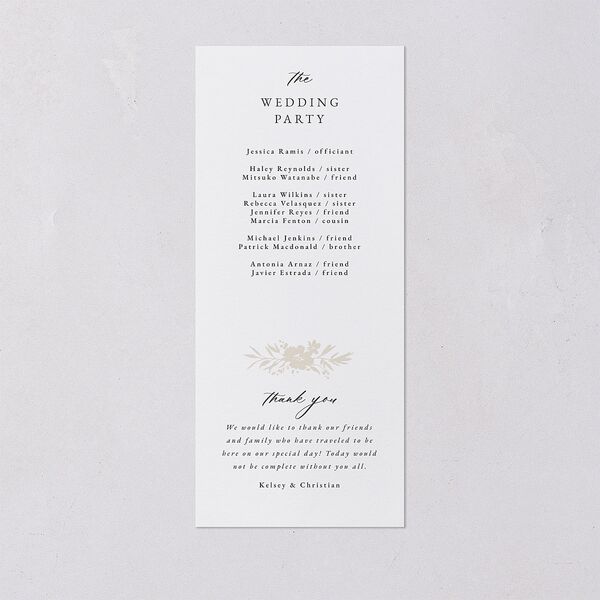 Gilded Wildflower Wedding Programs Gold Pure White Signature