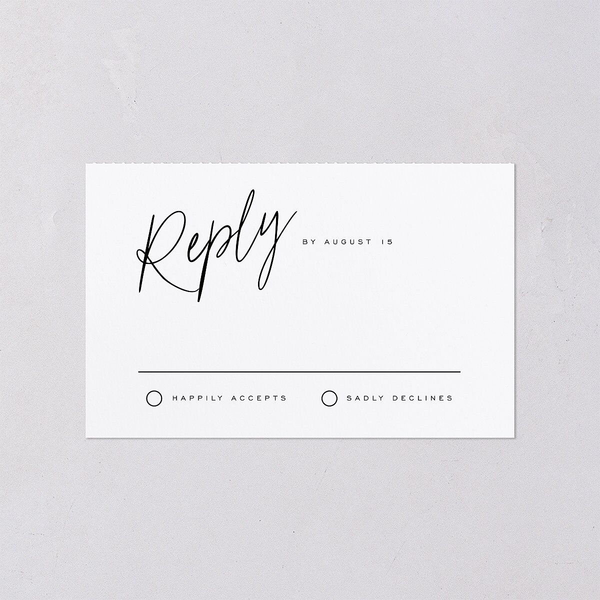 You Are Mine All-in-One Wedding Invitations Pure White Signature Light Both Recipient and Return Addresses No