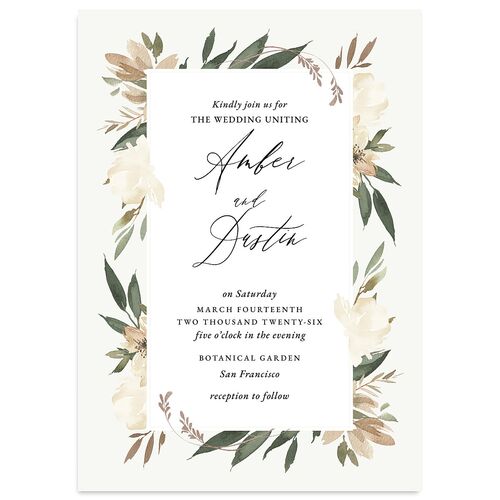 Neutral Greenery Wedding Invitations Thyme Signature Blank No Standard