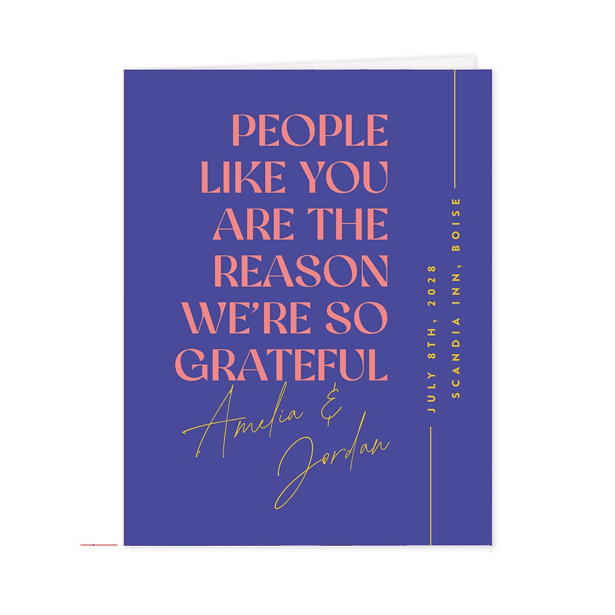 Wedding of the Century Thank You Cards