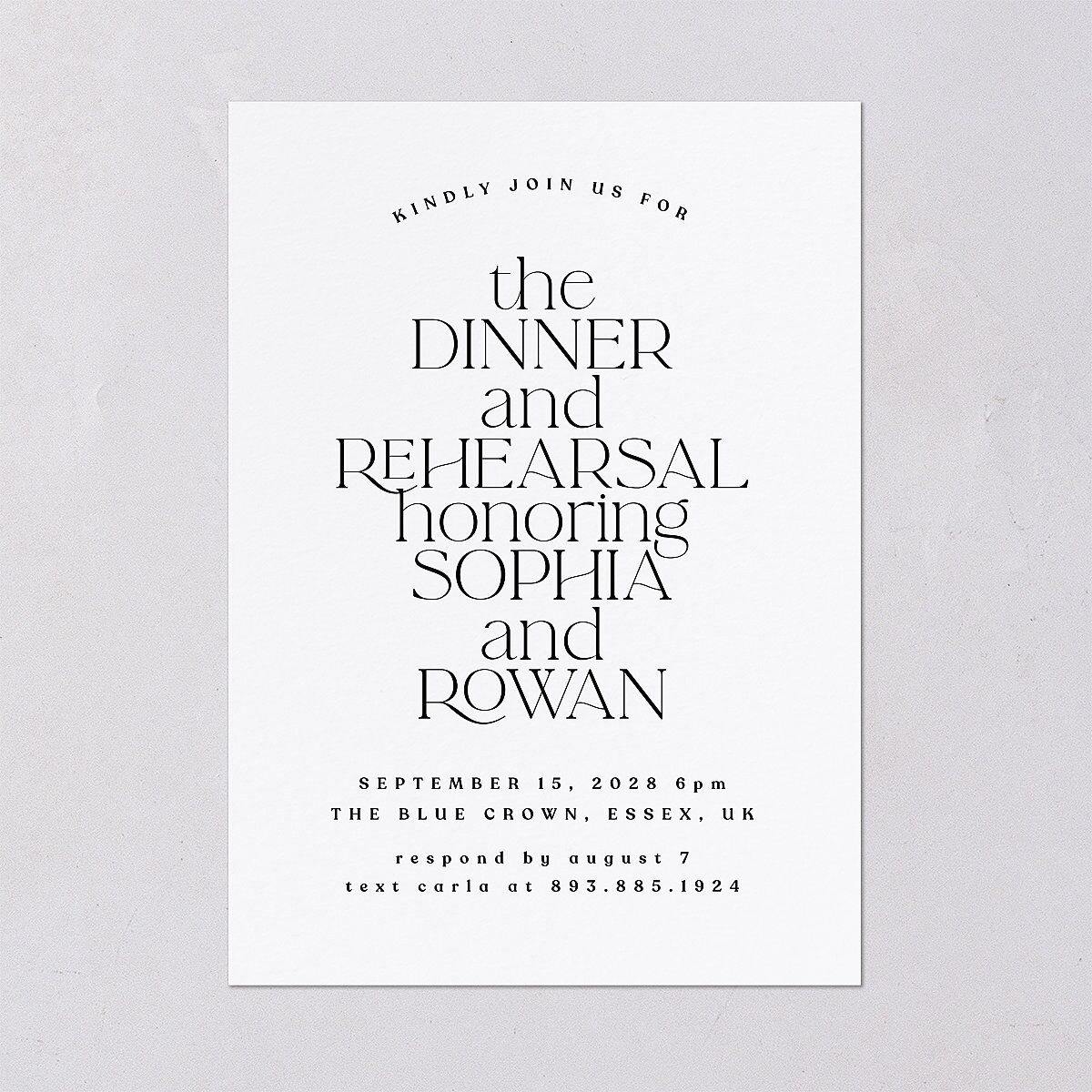 Classic Stack Rehearsal Dinner Invitations Pure White Signature Blank