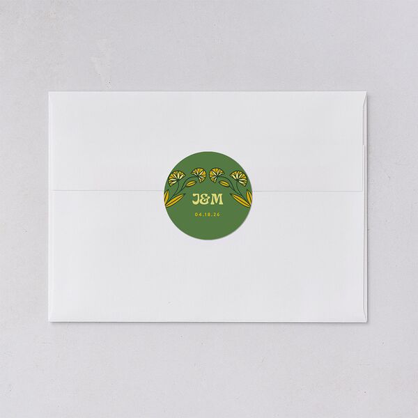 Wedstock Wedding Stickers Scottish Green Circle