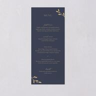 Gilded Sprigs Menus Moody Blue Signature