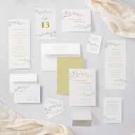 Graceful Botanical Wedding Invitations Gold Signature Blank No Standard