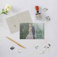 Rustic Nouveau Thank You Postcards Hunter Green