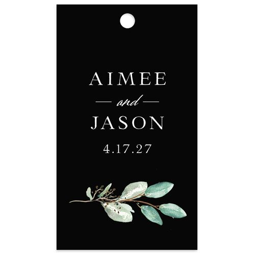 Lush Greenery Favor Gift Tags Midnight Signature
