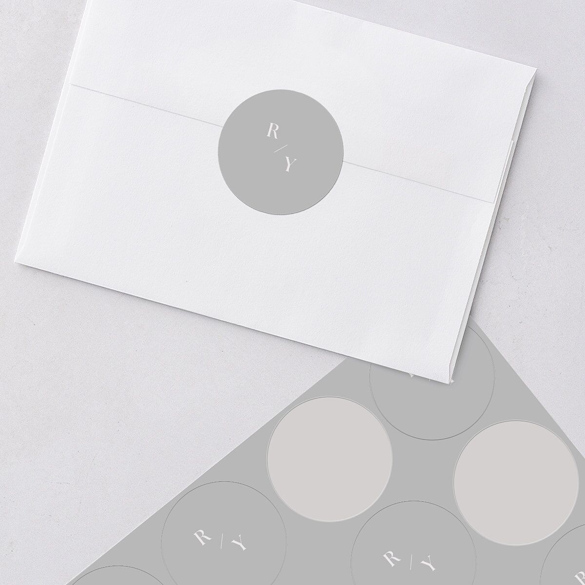 Elegant Anemone Wedding Stickers Ice Blue Circle