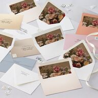 Vintage Lace Save the Date Cards Burgundy Signature smooth Blank No Standard