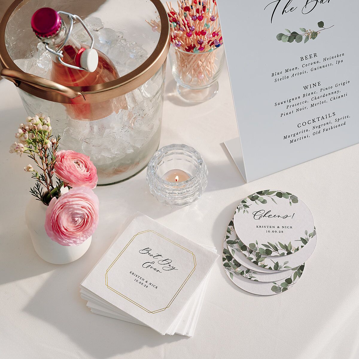 Eucalyptus Frame Menu Bended Tabletop Sign X-small Pure White Standard Plastic XS Tabletop Menu