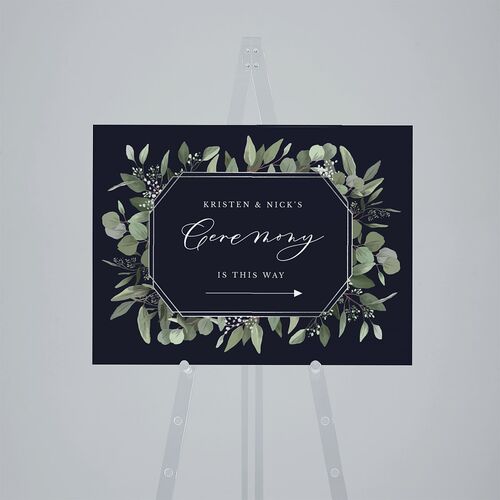 Eucalyptus Frame Standard Direction Sign Medium Navy Standard Outdoor Corrugated M Direction