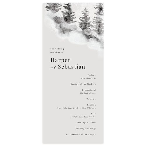 Snowy Mountainside Wedding Programs Licorice Signature